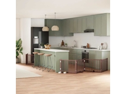 Vidaxl Portão Cães C/ Porta Dobrável 8 Painéis 640 Cm Álamo Castanho