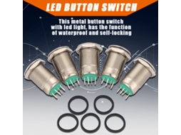 Laxiscreed Botão Metálico À Prova De Água, 2a/36v, Com 4 Pinos Para Circuitos Elétricos Seguros