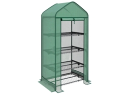 Estufa de 4 Prateleiras com Porta Enrolável, Metal, 69x49x158 cm VERDE | S/MARCA