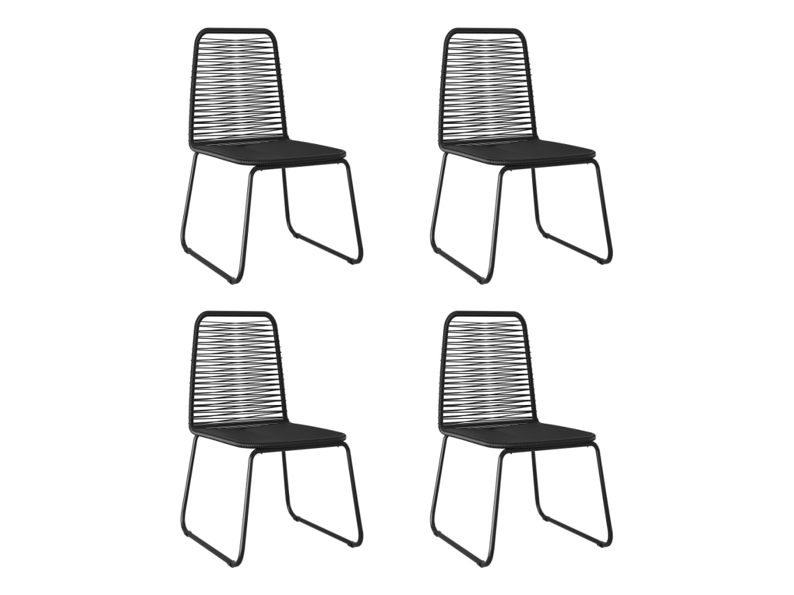 Cadeiras Para Jardim 4 Pcs Vime Pe Preto Dkd Home Decor