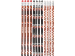 Conjunto de 36 peças de madeira resistente com tema de bola esportiva, ideal para escrita e desenho, material escolar com estampa de rúgbi.