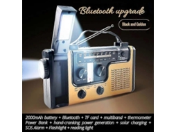 Rádio Portátil Com Lanterna Led E Manivela Solar Sos Am/fm/sw Olysi Shop