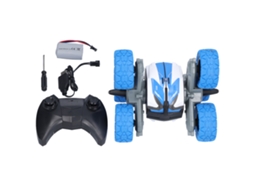Ats coche Rc Acrobático de 6 Ruedas Anfibio Doble Cara Con Control Remoto para Niños Azul