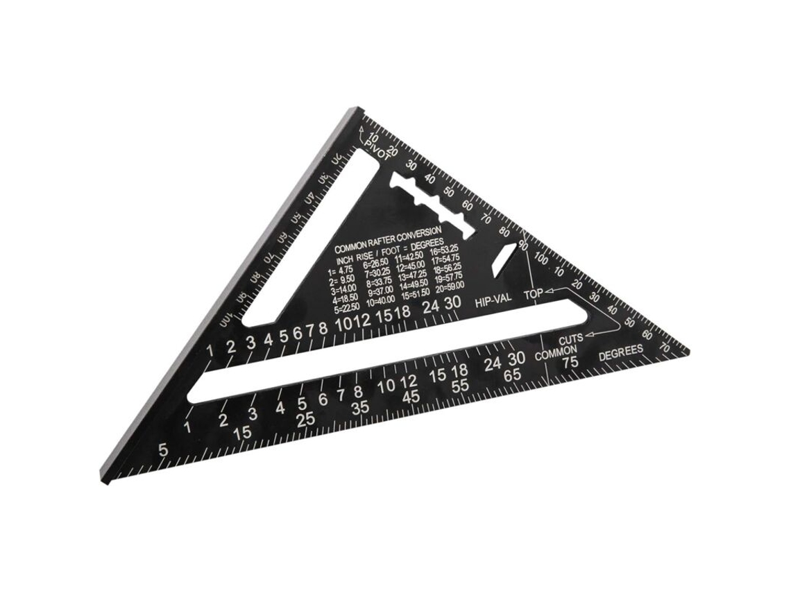 Régua De Alumínio 180 Mm(7 Polegadas) Com Esquadro, Transferidor E Junta Quadrada Multifuncional