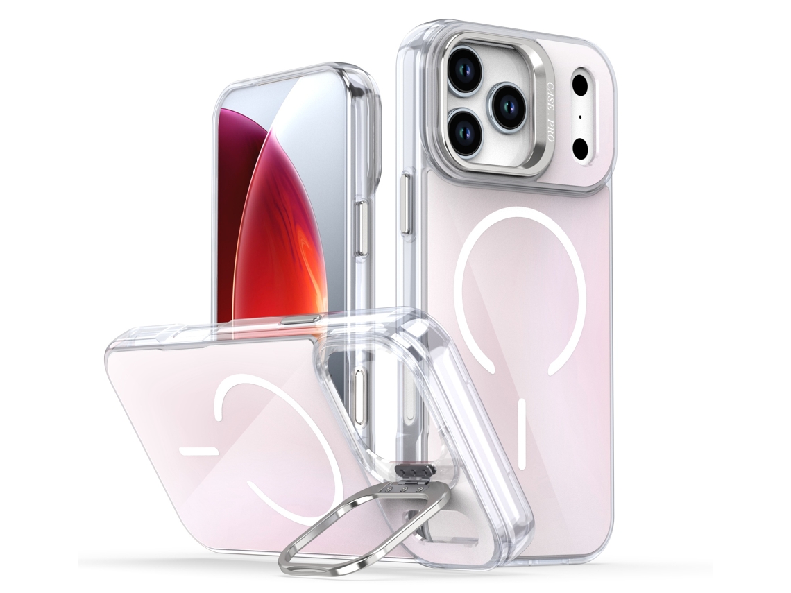 Capa De Celular Magnética Camaleão Brilhante Com Suporte Para Lentesbranco - Iphone 17