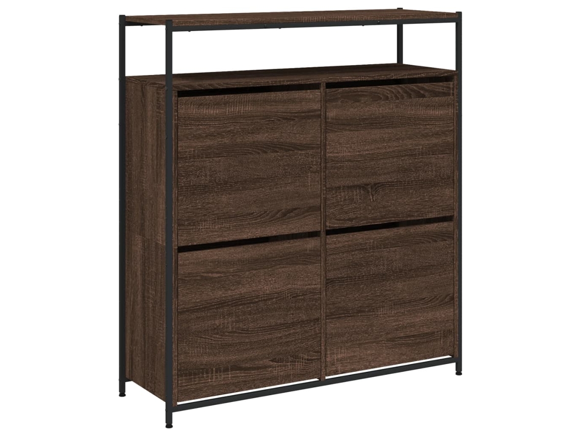 Sapateira com 4 Gavetas Articuladas Carvalho Castanho MAISON EXCLUSIVE (100x34x112 cm)