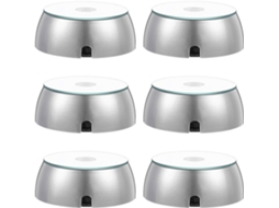 Redonda Prateada Led Design Cristal Iluminação Colorida Feita Plástico Delicado Ideal Decoração Presentes GOKOCO
