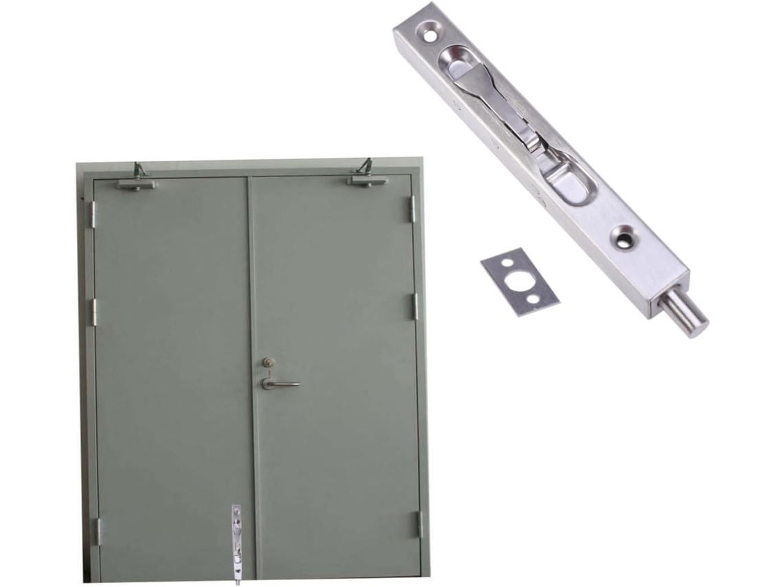 Trinco De Segurança Para Porta, 15 Cm, 6 Polegadas, Em Aço Inoxidável, Prata
