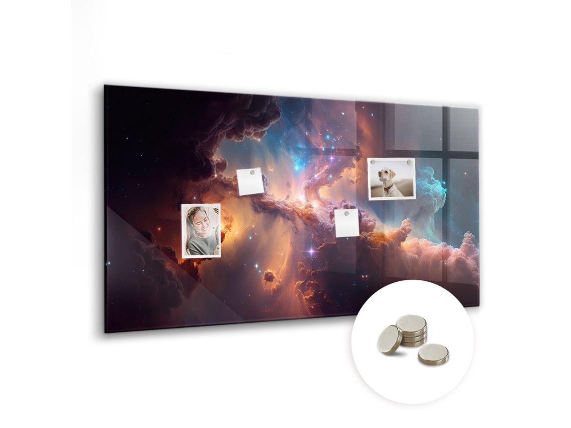 Quadro Magnético De Parede Espaço Com Estrelas Para O Quarto Das Crianças Espelharte (120x60 Cm)