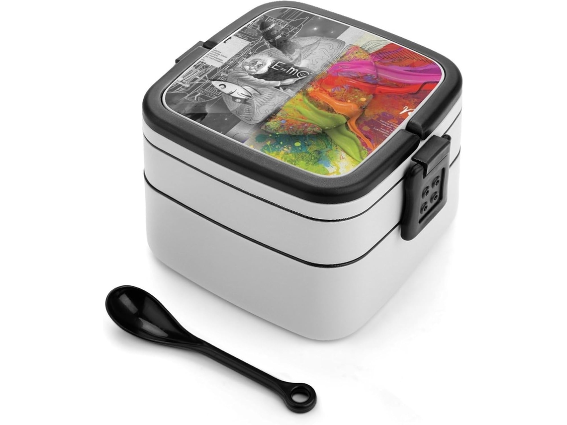 Marmita Bento De Camada Dupla Para Pintura Dos Hemisférios Cerebrais Esquerdo E Direito, 1000ml, Empilhável, À Prova De
