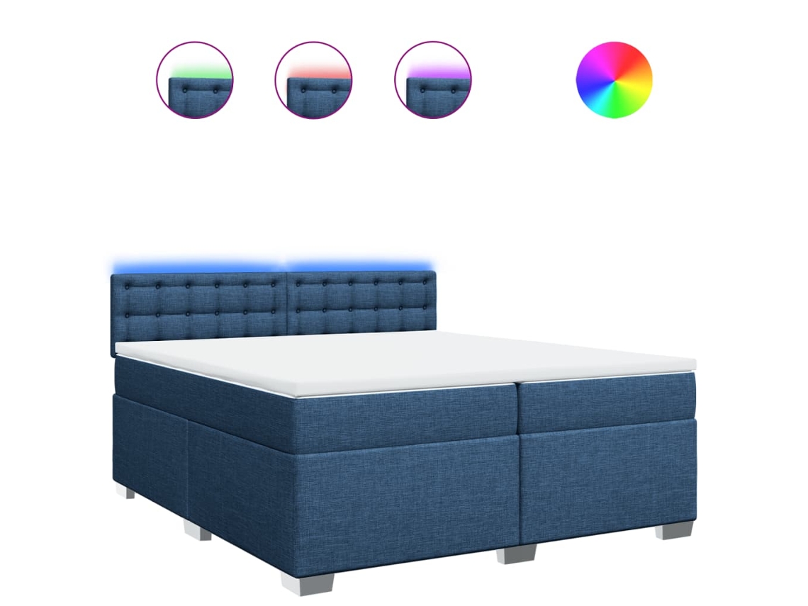 Box Spring Bed, Box Spring Beds Vidaxl Azul Tecido (200 X 200 Cm)