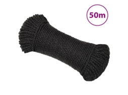 Vidaxl Corda De Trabalho 8 Mm 50 M Polipropileno Preto