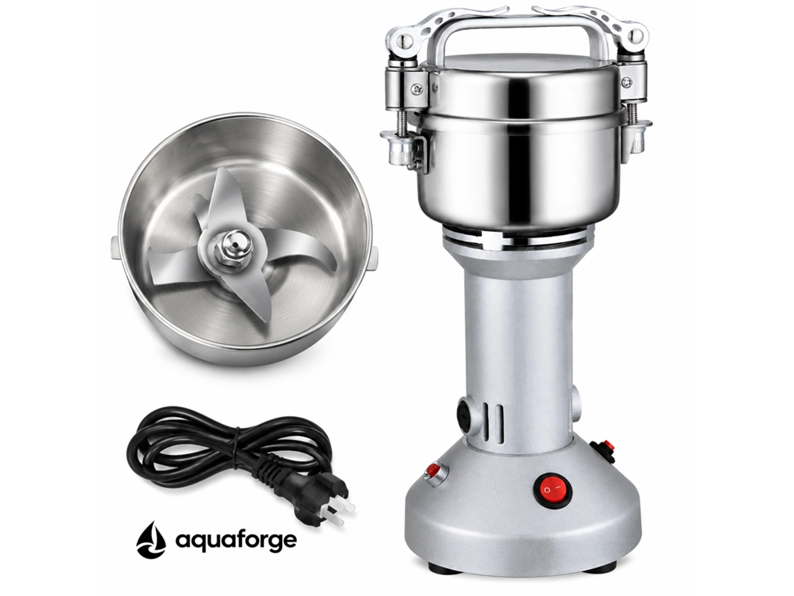 Moinho Elétrico Aquaforge 150t Com 150 G E 550 W Para Grãos E Especiarias, Prateado