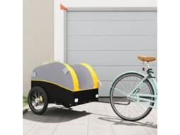 Vidaxl Reboque Para Bicicleta 45 Kg Ferro Preto E Amarelo