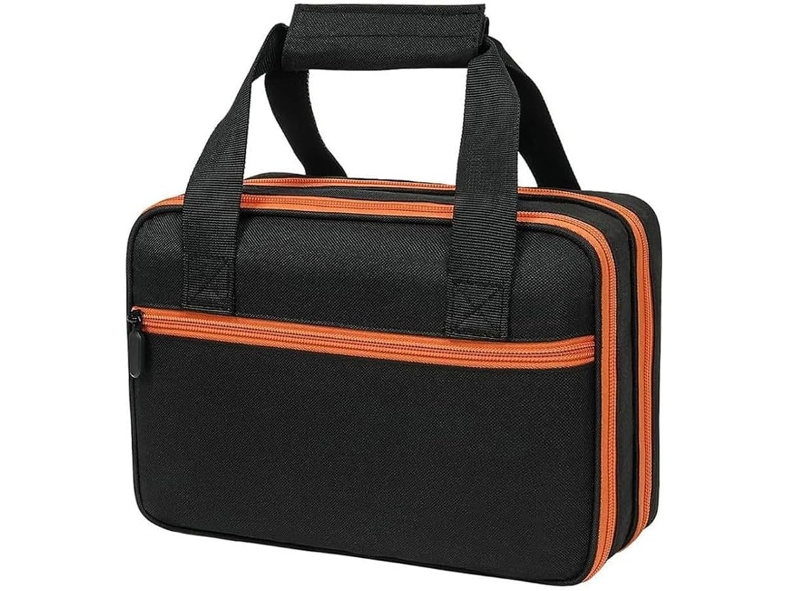 Bolsa de transporte em poliéster para Klein Tools ET310 AC com desconectores Duplo e diversas bolsas de armazenamento.