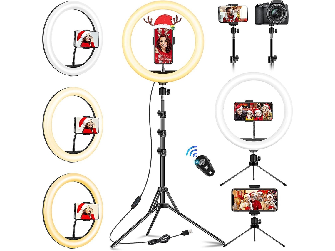 Ring Light 12 Polegadas Com Tripé De 210 Cm E Controlo Bluetooth