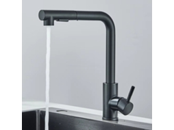Torneira De Cozinha, Aço Inoxidável, Preta, Jato Duplo E Alta Pressão, Extensível, Água Quente/fria Para Bancada