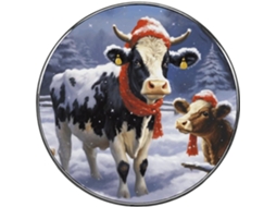 Ímã De Geladeira Natal Com Vaca Na Neve, Ímã De Geladeira Fofo E Colorido, Ímãs De Liga Metálica Para Quadro Branco