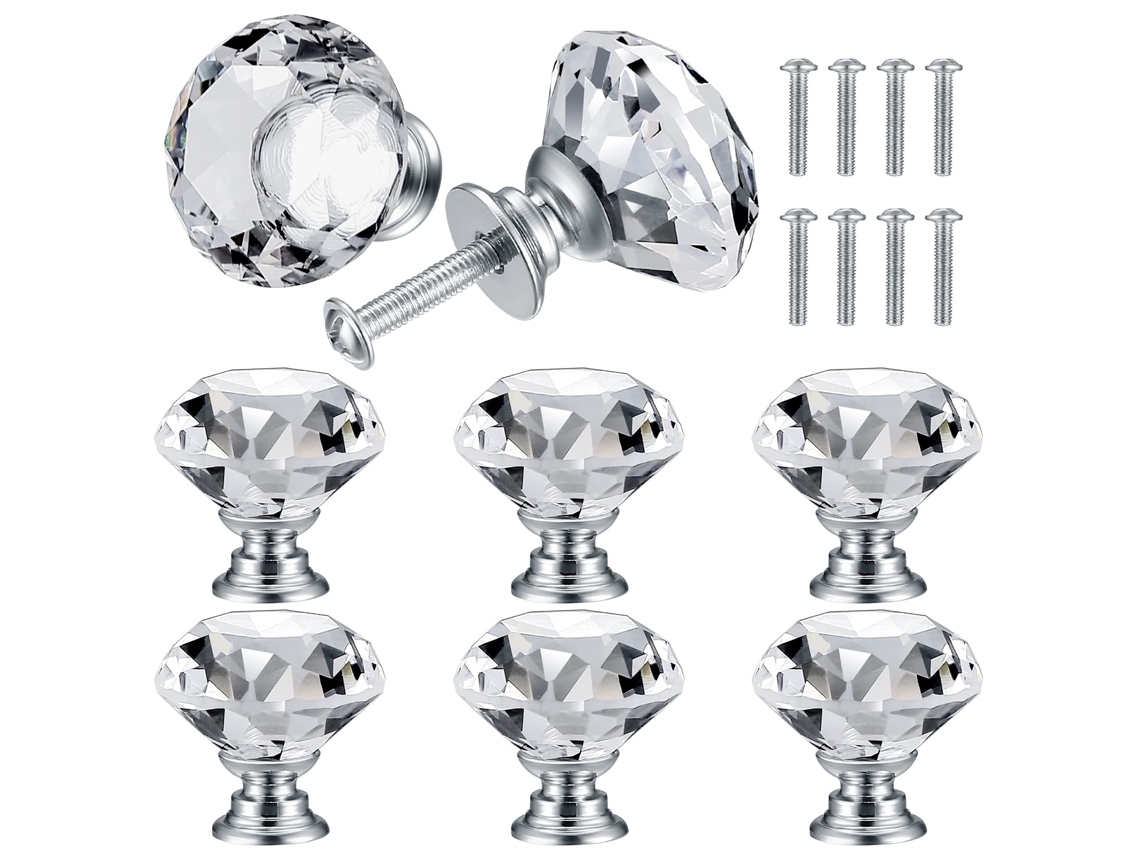 Peças Puxadores De Cristal Para Móveis,maçanetas Diamantadas Para Cozinha,gavetas E Armários 30 Mm Btforus