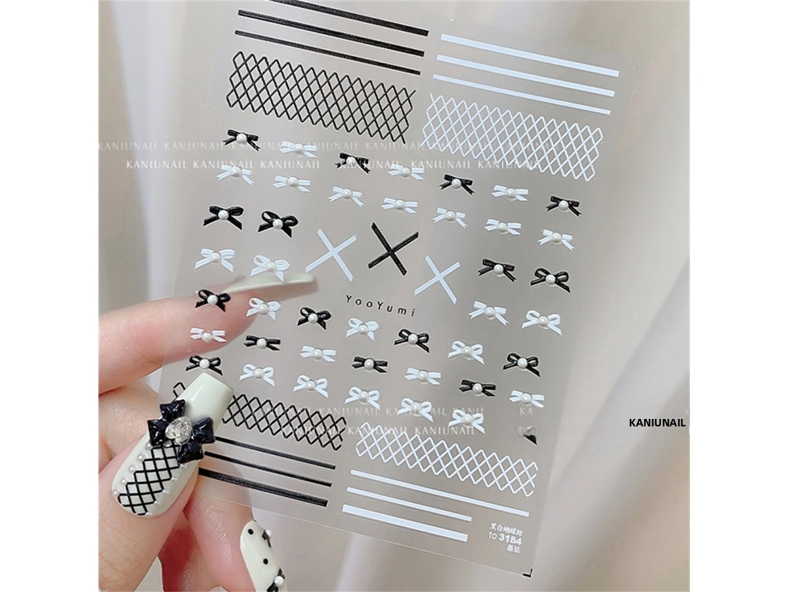 Adesivos De Unhas 5d Estilo Japonês, Kit De Acrílico Com Película Deslizante Para Unhas Faça Você Mesmo