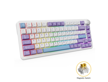 Teclado mecânico para jogos AJAZZ AK820 MAX Teclado de escritório Haste magnética Roxo Branco Azul RGB