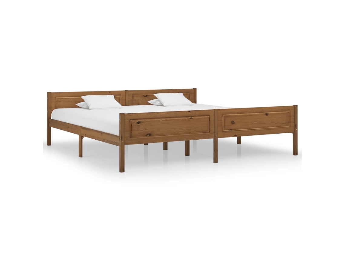 Vidaxl Estrutura De Cama 200x200 Cm Pinho Maciço Castanho Mel