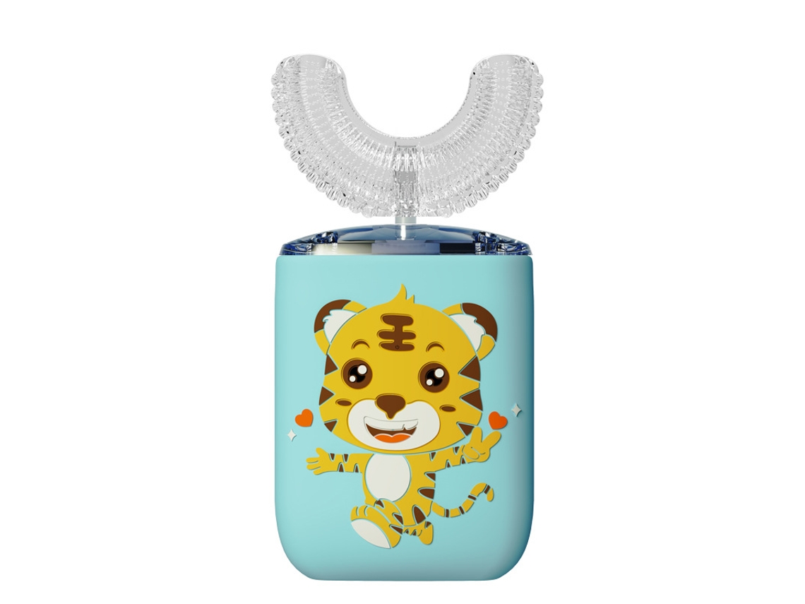Escova de Dentes Elétrica Infantil em U, 6 Velocidades Ajustáveisà Prova D'água Ipx7, para 2 a 6 Anos. Azul CZHHMART