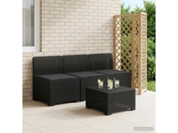 Vidaxl Sofá De Jardim 3 Lugares Com Almofadas Visual Rattan Pp