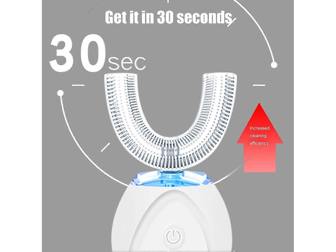 Escova de Dentes Elétrica Sônica Automática 360 ​​graus, Ultrassônica Tipo U para Limpeza Dos Den Tes e Pasta Dente. GOKOCO