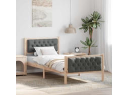 Vidaxl Estrutura Da Cama Com Cabeceira Cinza Escuro 90 X 190 Cm