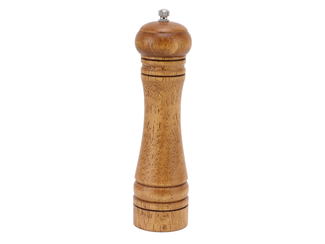 Moedor de sal e pimenta de madeira com núcleo cerâmico ajustável, 21.6x5.5cm | S/MARCA