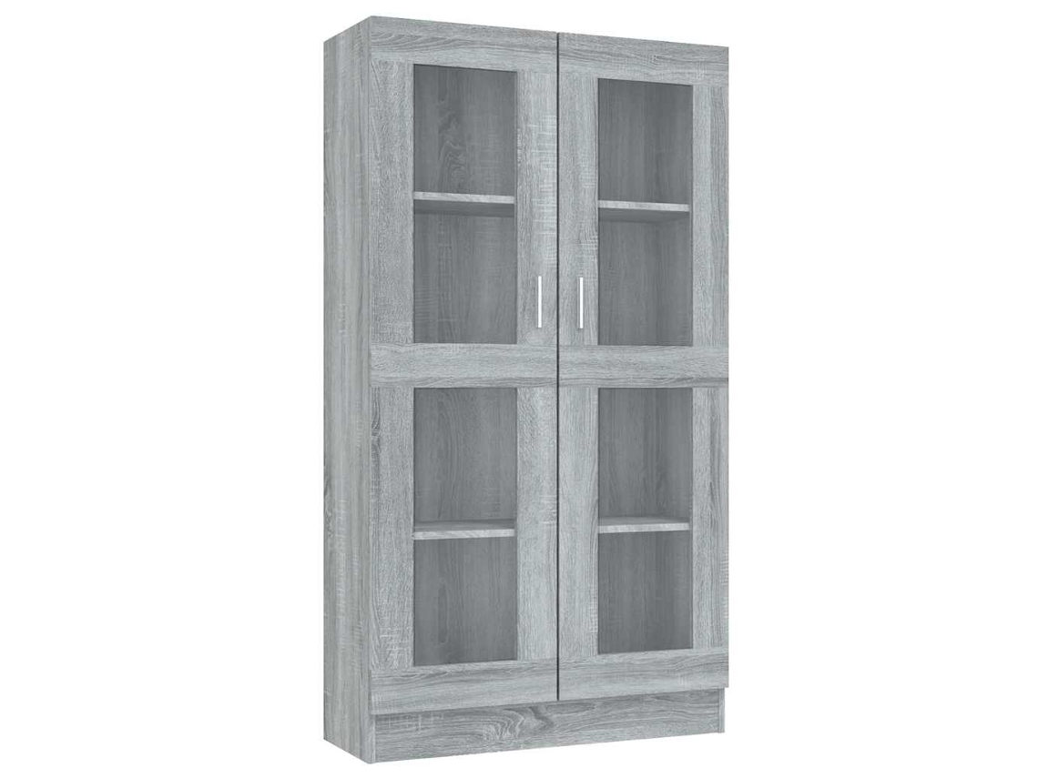 Conjunto 1 Armário Vitrine Vidaxl Cinzeto Derivados De Madeira (82.5 X 30.5 X 150 Cm)