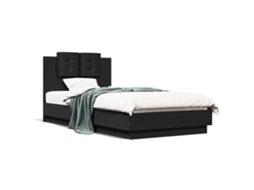 Bed Frame, Bed Frames Vidaxl Preto Madeira Processada (75 X 190 Cm)