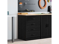 Vidaxl Armário De Arrumação De Garagem Preto 60x51x85 Cm