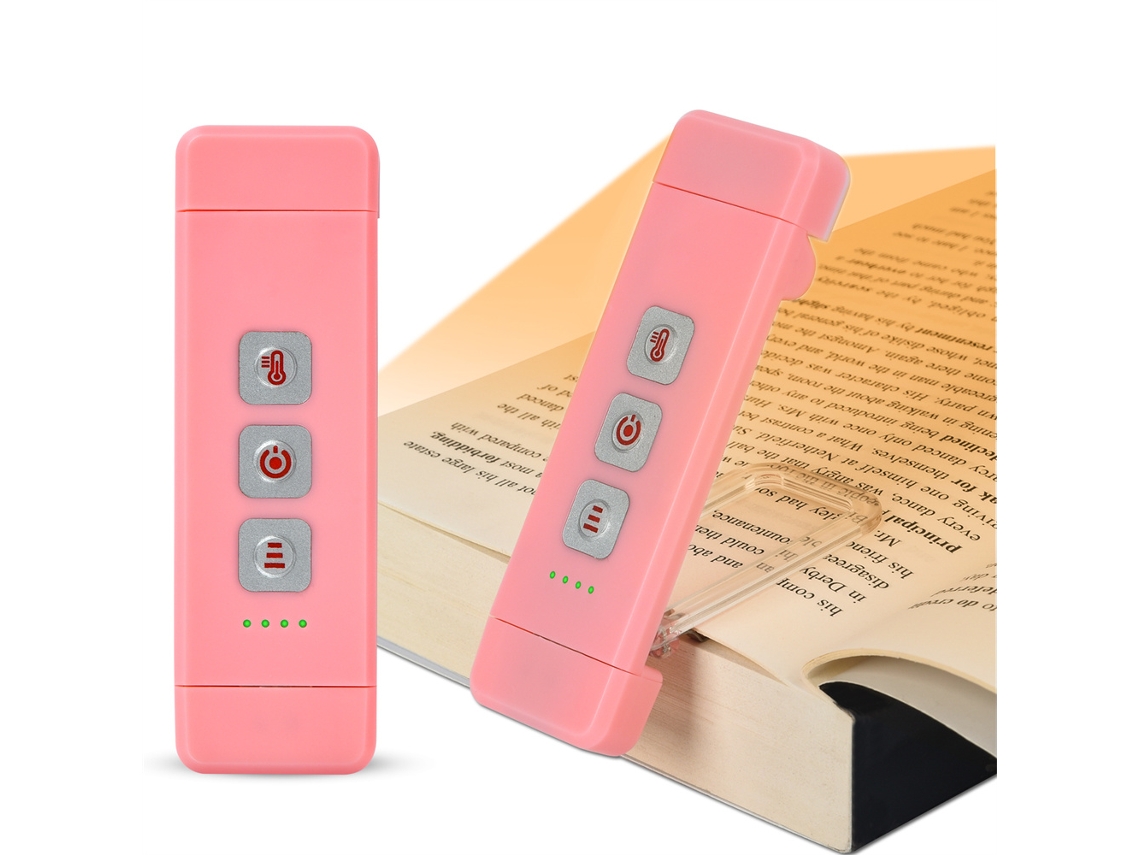 (rosa) Luz De Leitura Com Clipe E Temporizador, Mini Luz De Led Recarregável Via Usb Para Livros