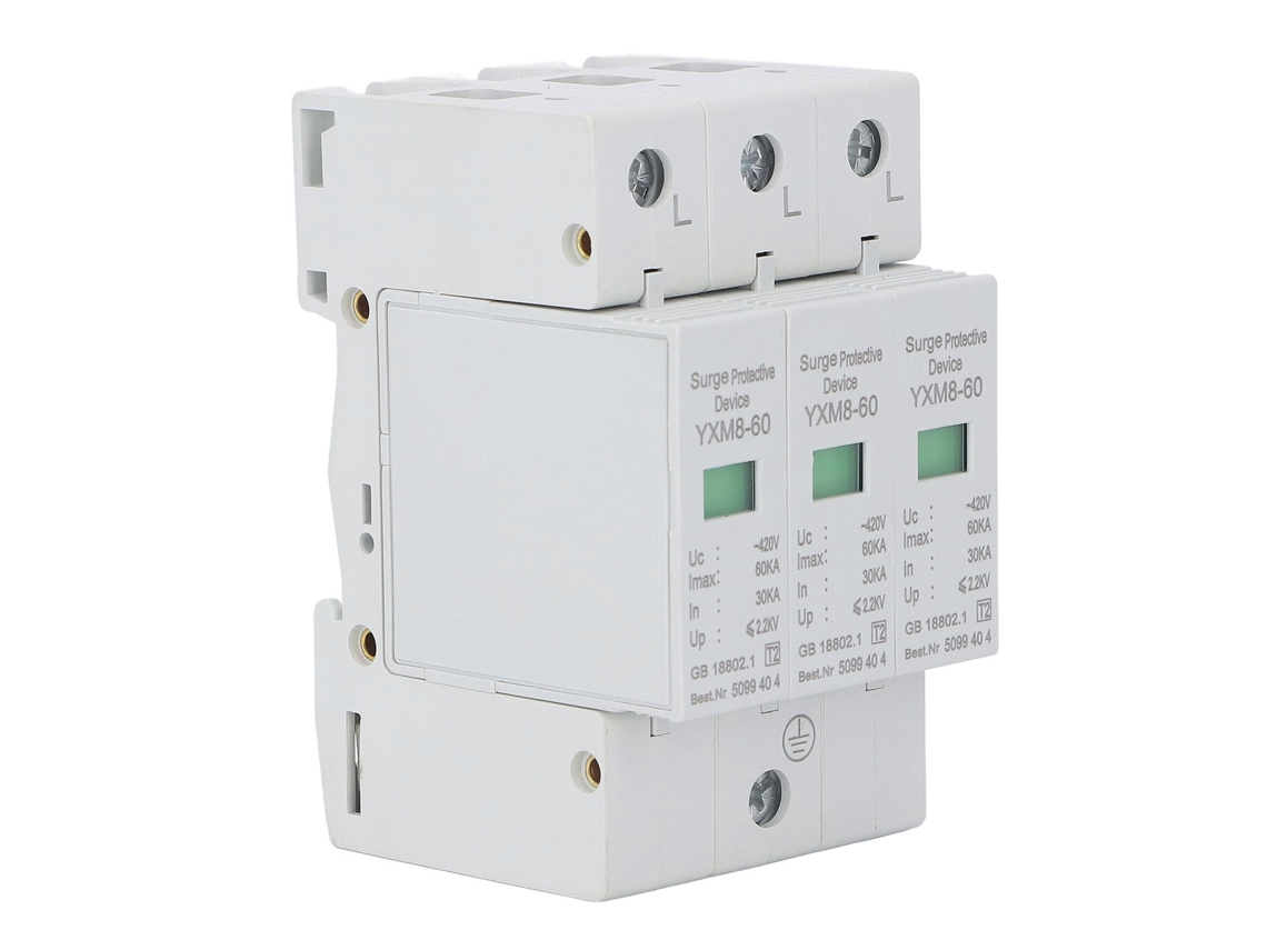 Yuru dispositivo de Proteção Contra Surtos 3p 60ka 420v Material Pc Retardante À Chama Módulo Arrester para Instalação em Trilho Elétrico 35mm
