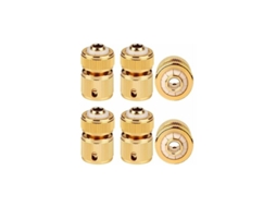 Conector Para Mangueira, 6 Unidades, Em Alumínio E Latão, Medida 1/2 Polegada, Para Sistemas De Rega, Depósitos E Tubagens Exteriores