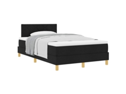 Cama Box com Colchão e Cabeceira Preto 120x200 cm Tecido MAISON EXCLUSIVE
