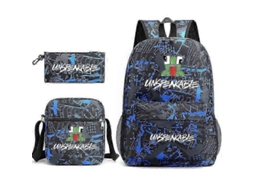 Conjunto Mochila Escolar 3 Peças, Aulas, Bolsa Ombro, Inclui Estojo