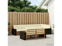 Vidaxl Conjunto De Sofás Para Exterior 7 Pcs Natural E Creme