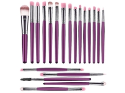 Kit De 20 Pincéis De Maquiagem, Pincéis De Pó, Base, Sombra De Olhos, Eyeliner E Lábios Para Uso Diário E Profissional