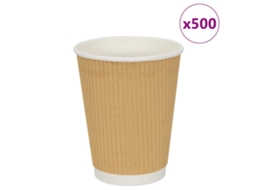 Vidaxl Copos De Café De Papel 500 Pcs 12oz 300ml Castanho