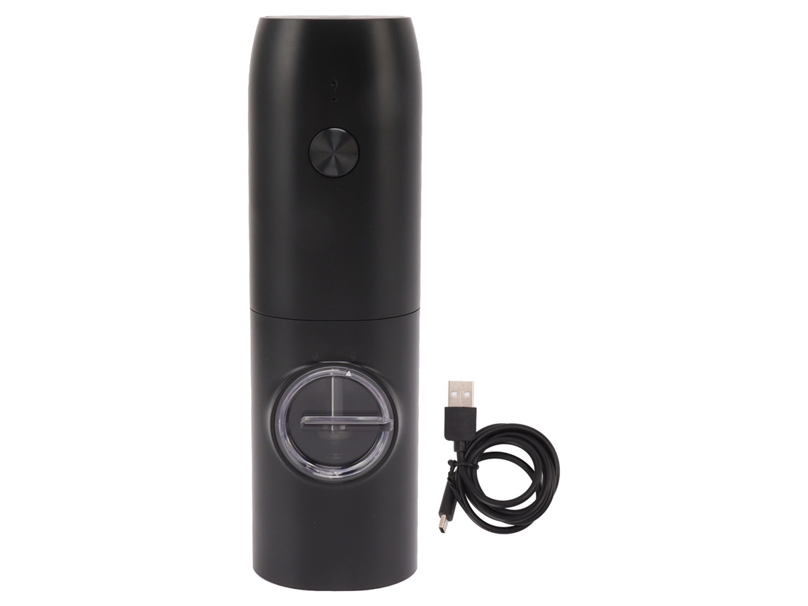 Moedor elétrico de pimenta e sal recarregável USB com luz LED ajuste de grossura automático S/MARCA