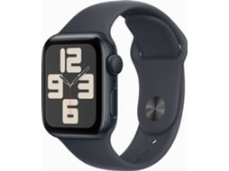APPLE Watch SE GPS 40mm Alumínio Meia-noite com Bracelete Desportiva Meia-noite (Tamanho: S/M)