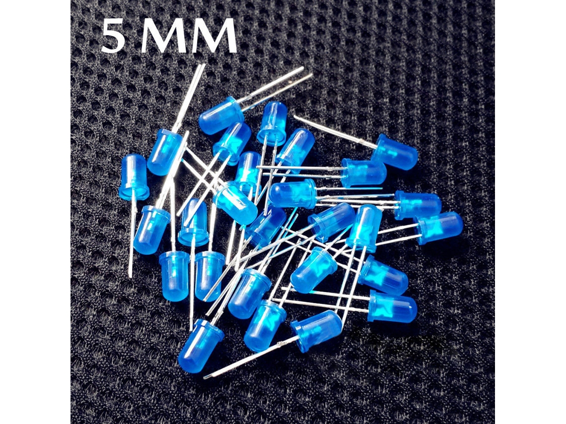 100 Peças Diodo Led 5mm Azul | S/MARCA