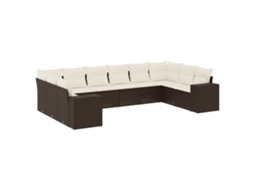Garden Sofa Set, Garden Sofa Sets Vidaxl Marrom Rattan / Vime (n/a)