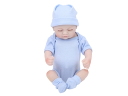 20du26 boneca de Bebê Silicone Realista 10 Polegadas Olhos Fechados Azul Presente para Meninas