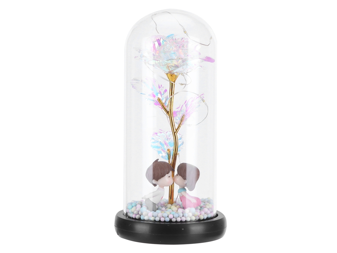 Lâmpada Flor Rosa Artificial Led com Capa de Vidro