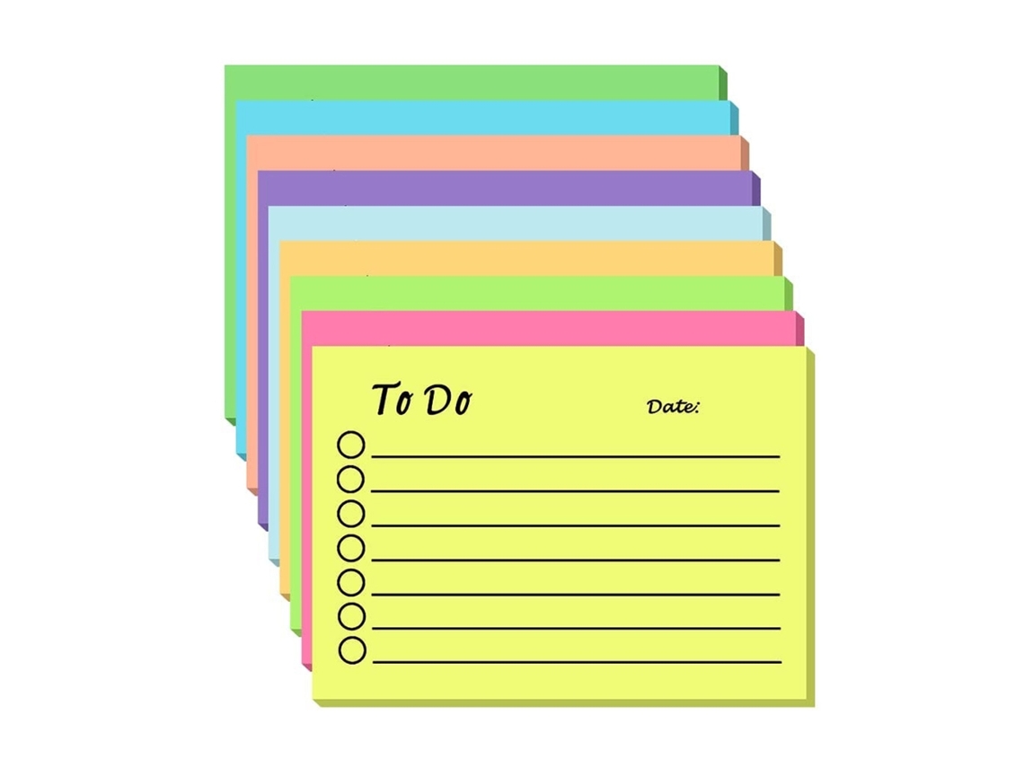 Blocos De Notas Adesivas, 9 Unidades, 10x7cm, 4x2.7, 50 Folhas Cada, Pautadas