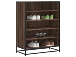 Vidaxl Sapateira 75x38x97,5 Cm Deriv. Madeira/metal Carvalho Castanho